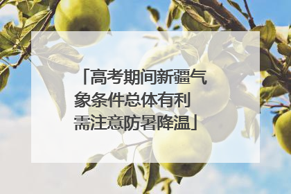高考期间新疆气象条件总体有利 需注意防暑降温