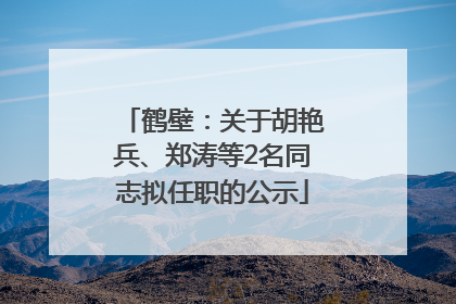 鹤壁：关于胡艳兵、郑涛等2名同志拟任职的公示