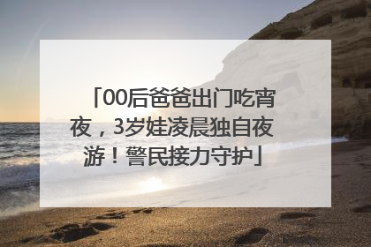 00后爸爸出门吃宵夜，3岁娃凌晨独自夜游！警民接力守护