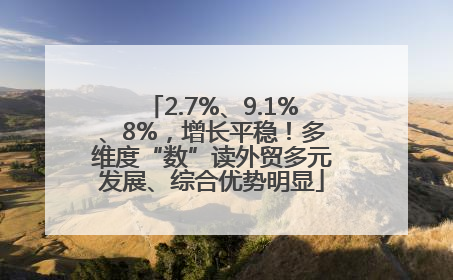 2.7%、9.1%、8%，增长平稳！多维度“数”读外贸多元发展、综合优势明显