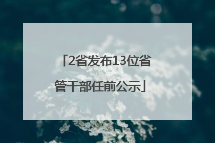 2省发布13位省管干部任前公示