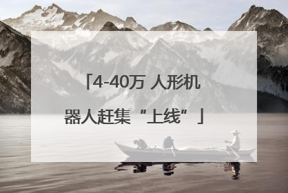 4-40万 人形机器人赶集“上线”