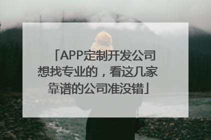 APP定制开发公司想找专业的，看这几家靠谱的公司准没错